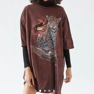 Urban Outfitters leopard oversized tshirt dress